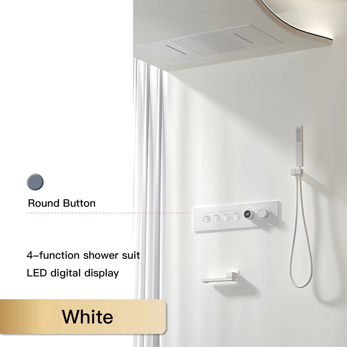 Aitana Wall Mounted Brass Multi Function Shower System