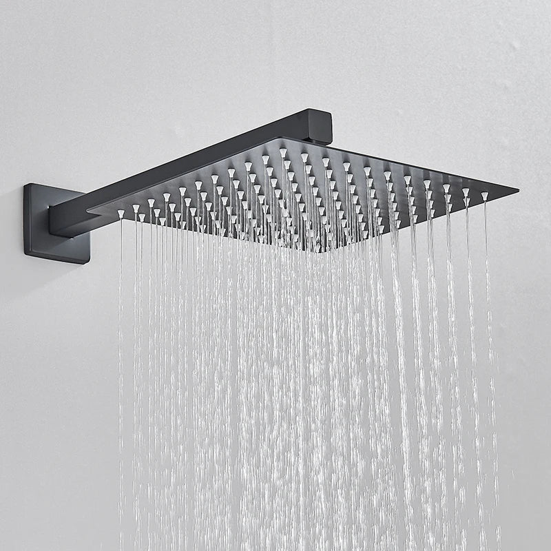 Quyanre Concealed Shower System Rain Waterfall Wall Mounted Faucet