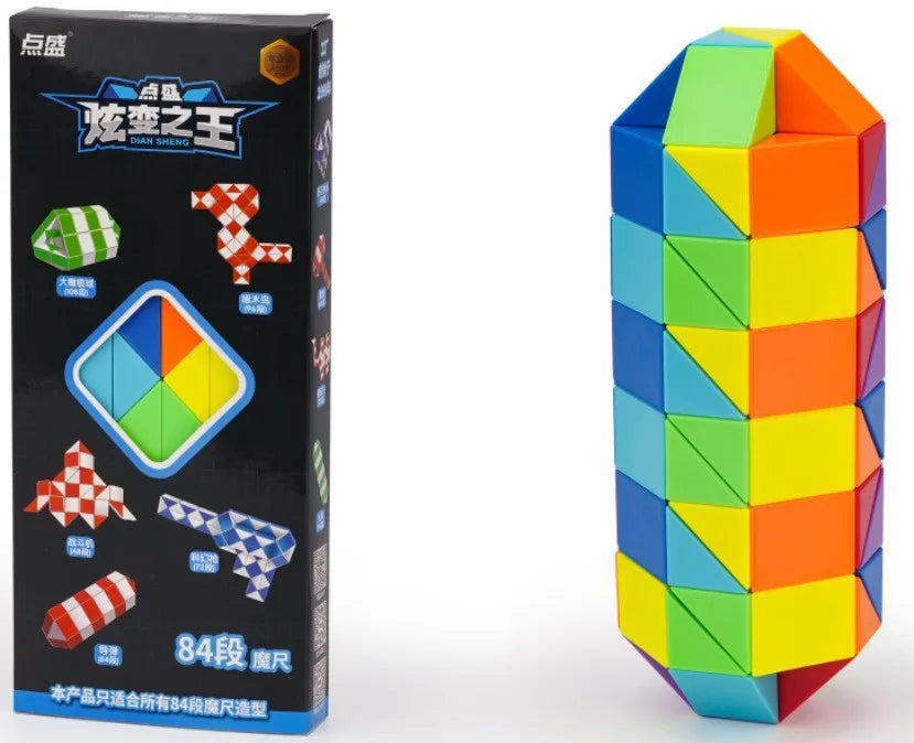Diansheng Magic Snake Ruler Cube Folding Puzzle Toy for Kids and Adults