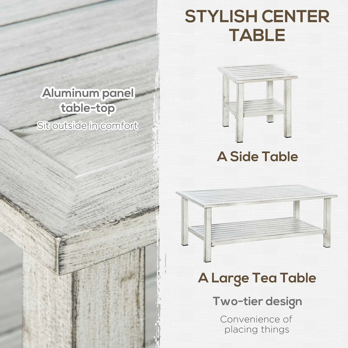 Outsunny 5 Piece Outdoor Wicker Furniture Set Table And Chairs
