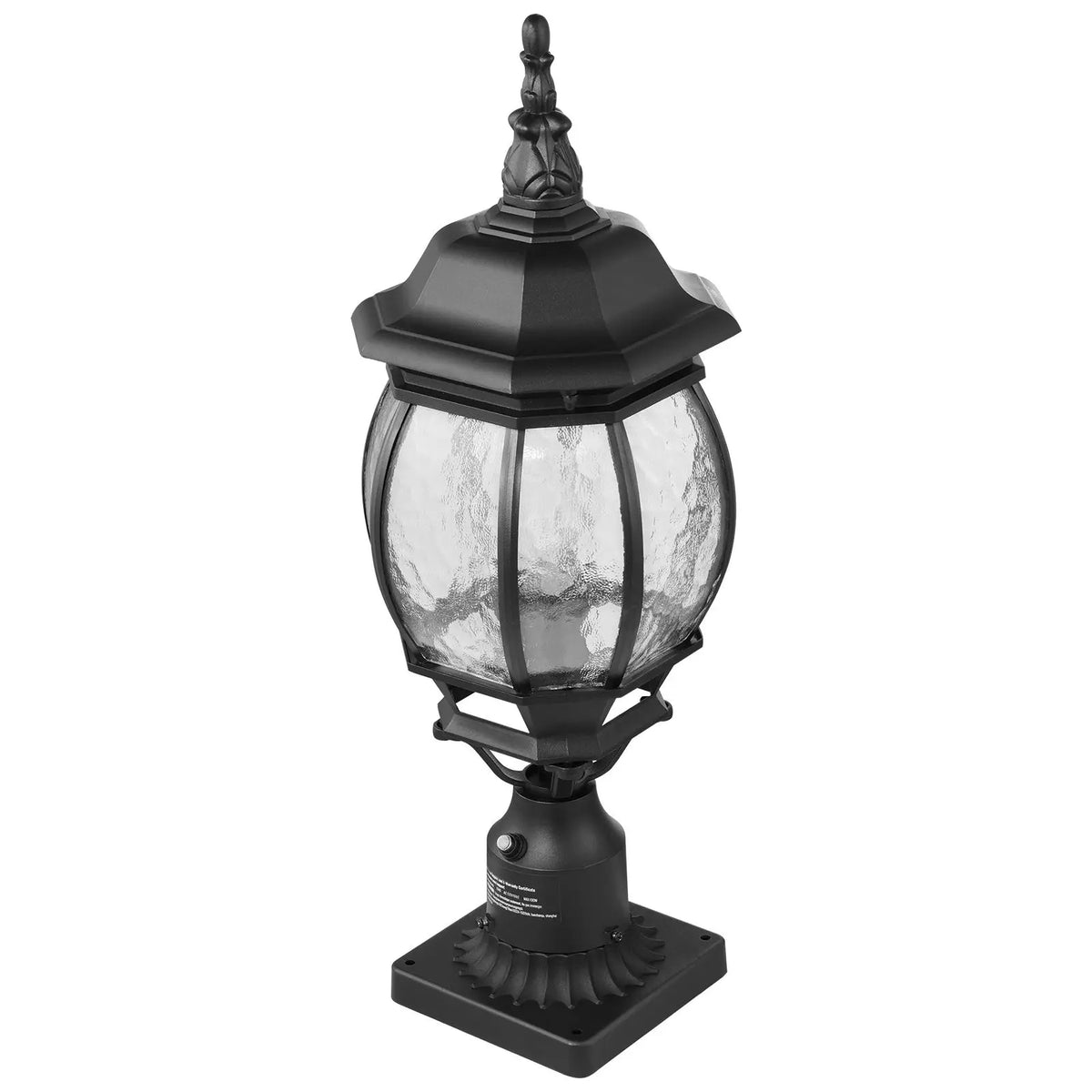 Dusk To Dawn Outdoor Post Light Fixtures With Glass Shade For Patios