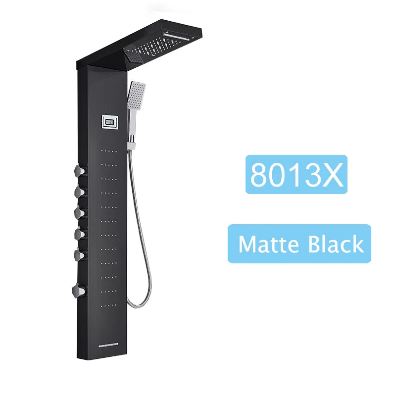 Shinesia LED Rain Shower Panel Spa Massage Jet Faucet System