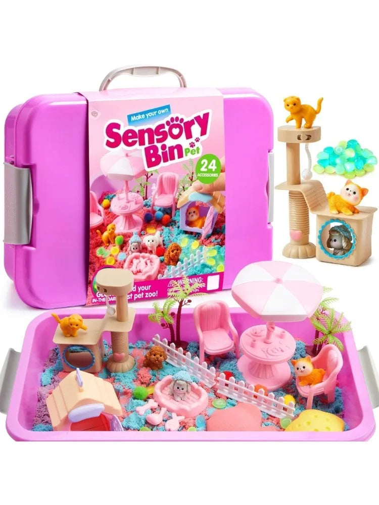 Joyfy Kids Sensory Bin With Glow In The Dark Stones