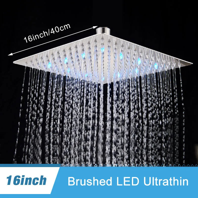 Shinesia LED Rainfall Shower Head With Changing Lights