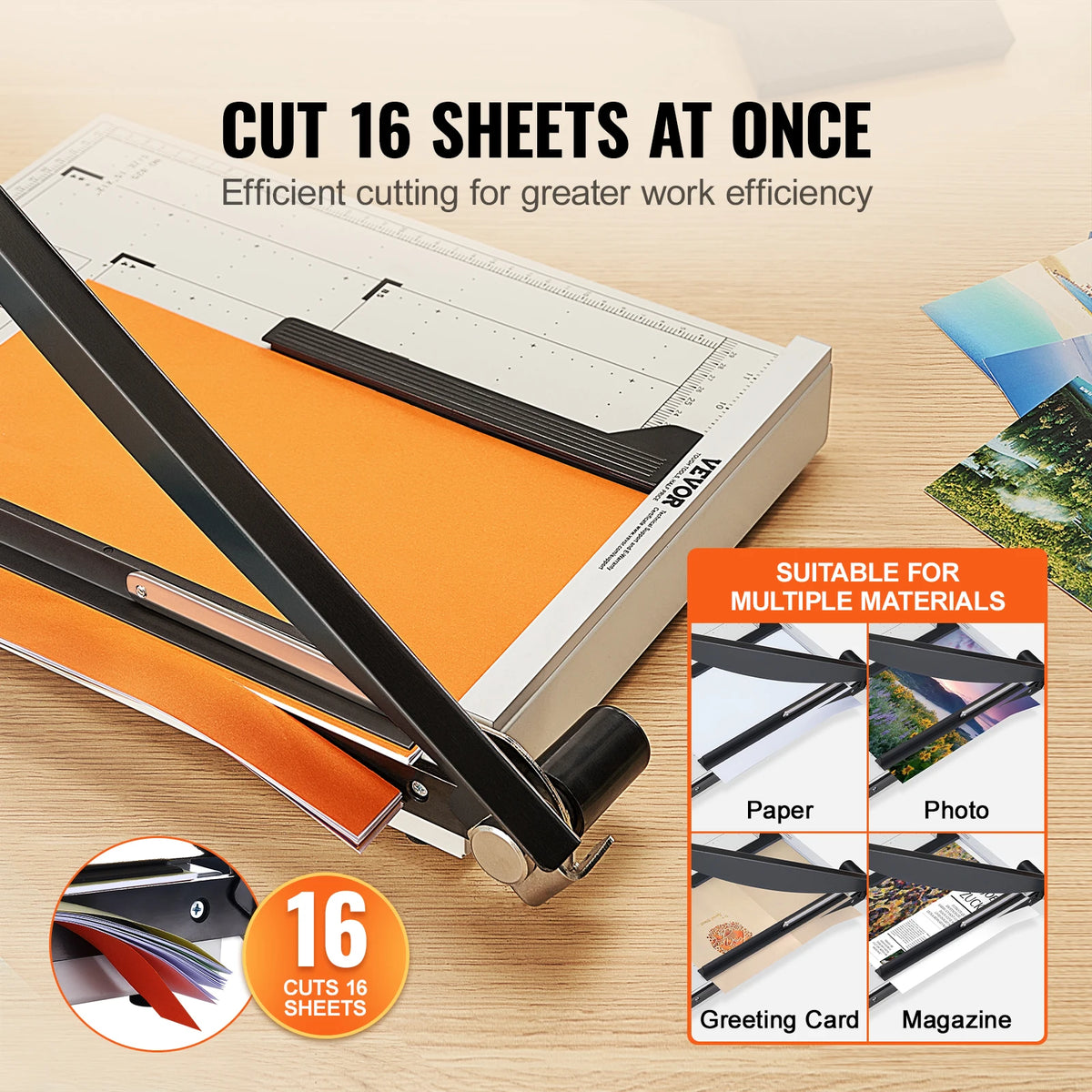 SucceBuy Heavy Duty Guillotine Paper Cutter for Home Office Use