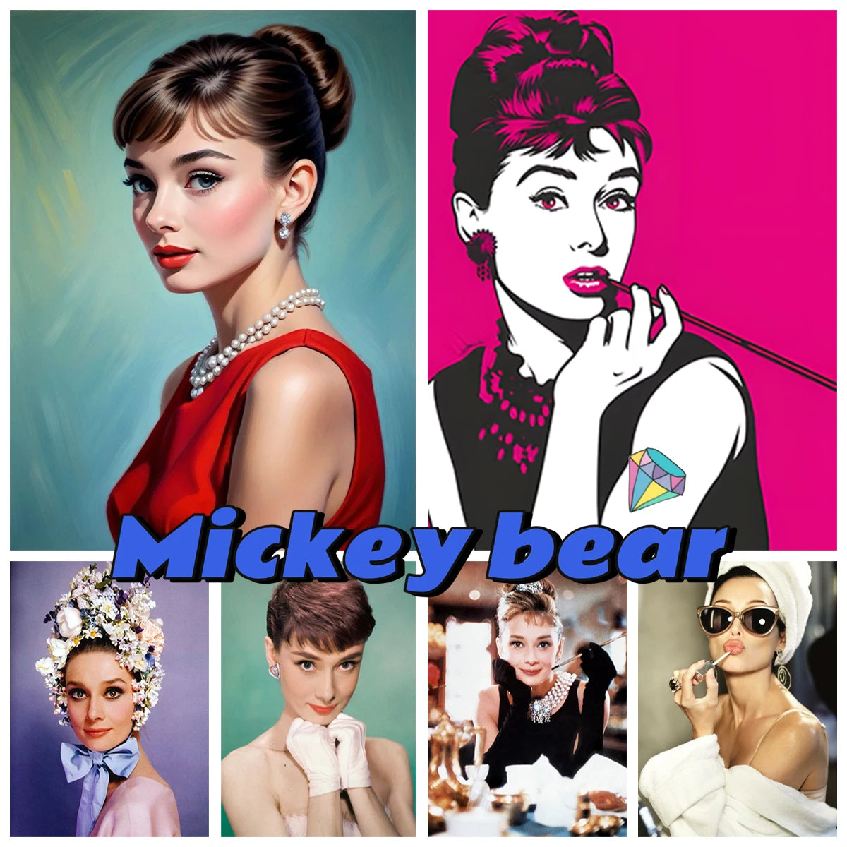 Audrey Hepburn Diamond Embroidery Painting Kit for Home Decor