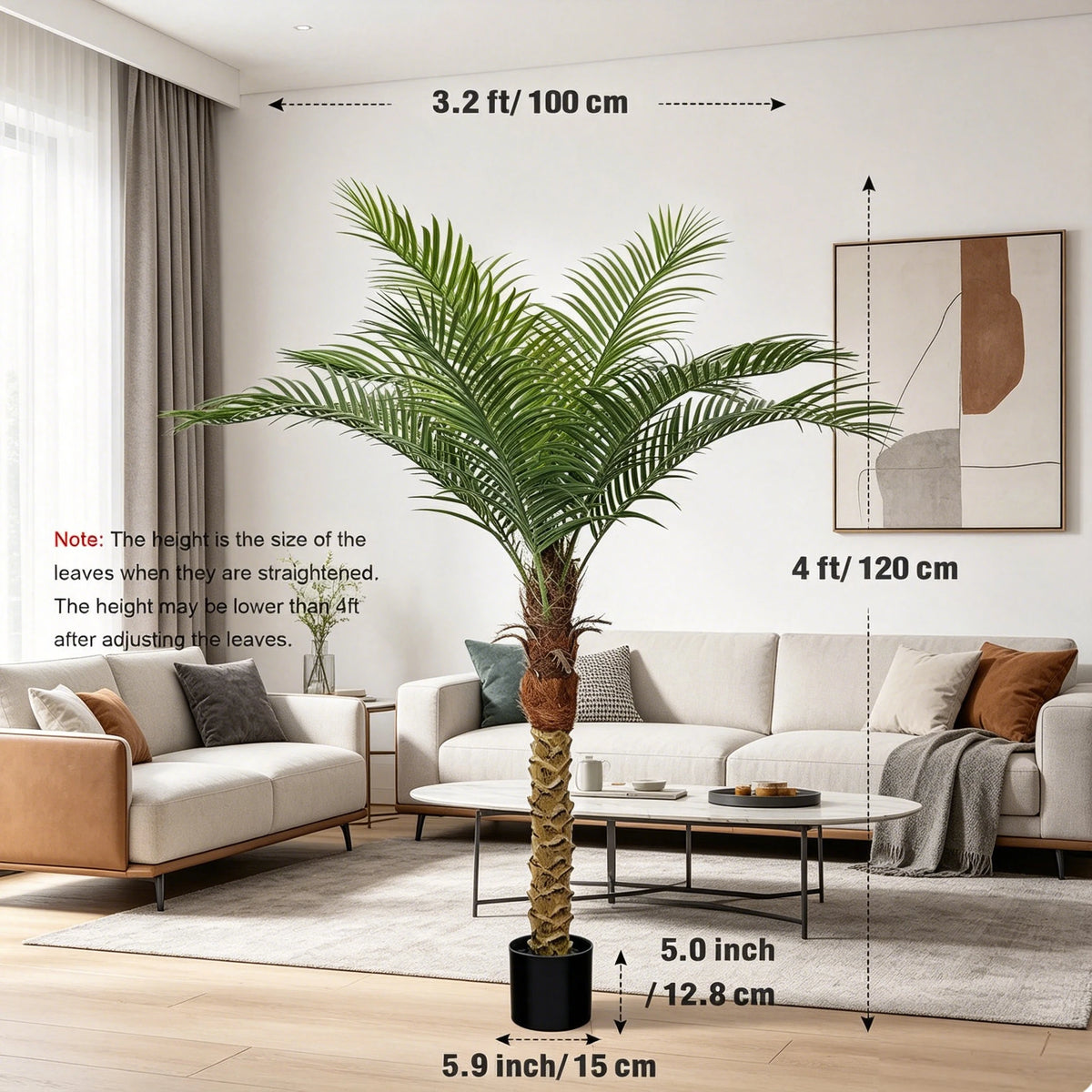 Olitree Artificial Golden Cane Palm Tree for Home and Patio Decor