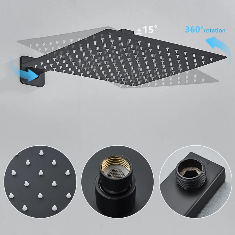 SHBSHAIMY Concealed Rainfall Shower System With Mixer Set