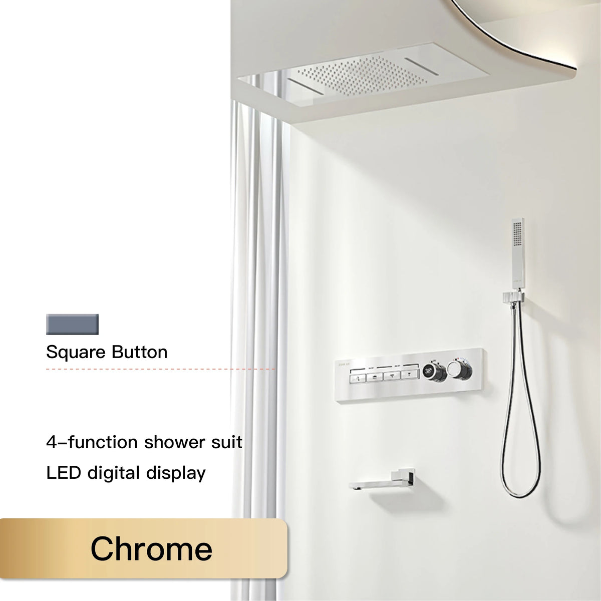 Aitana Wall Mounted Brass Multi Function Shower System