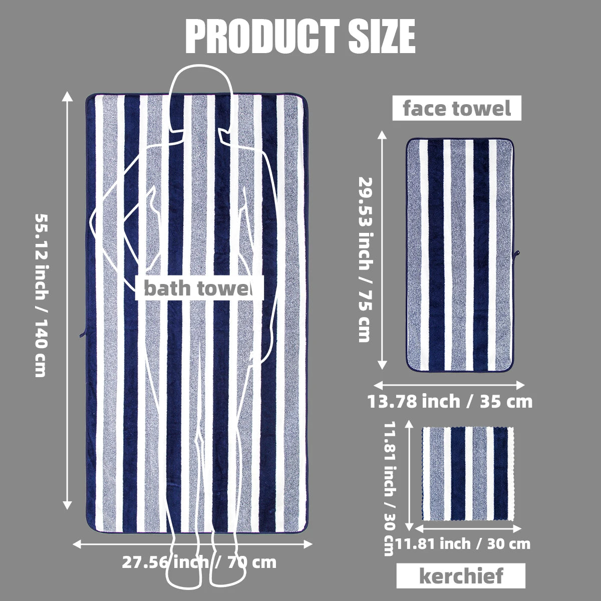 Premium Microfiber Eight Piece Bath And Face Towel Set