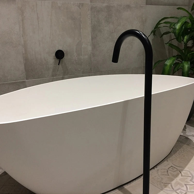Smesiteli Brass Freestanding Bathtub Filler Floor Mount Bathroom Faucet