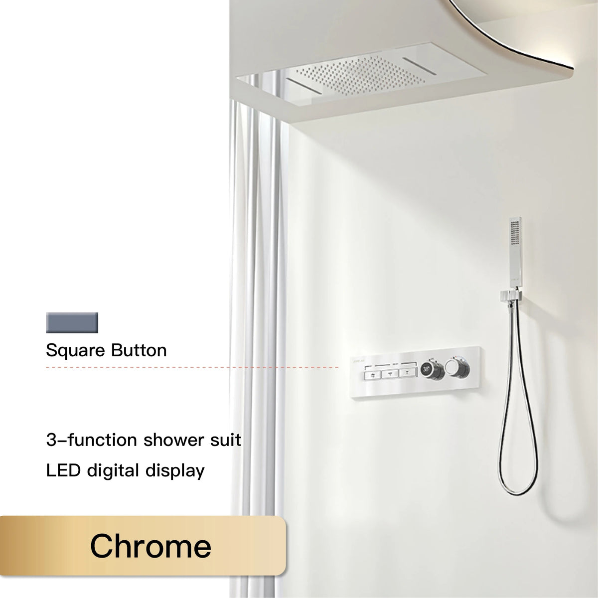 Aitana Wall Mounted Brass Multi Function Shower System