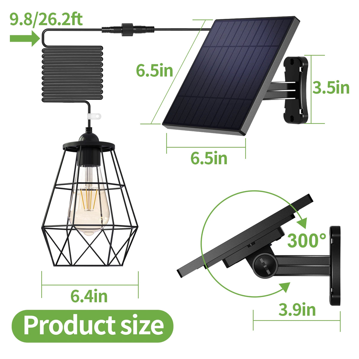 Intelamp Waterproof Solar Pendant Lights for Indoor and Outdoor Use