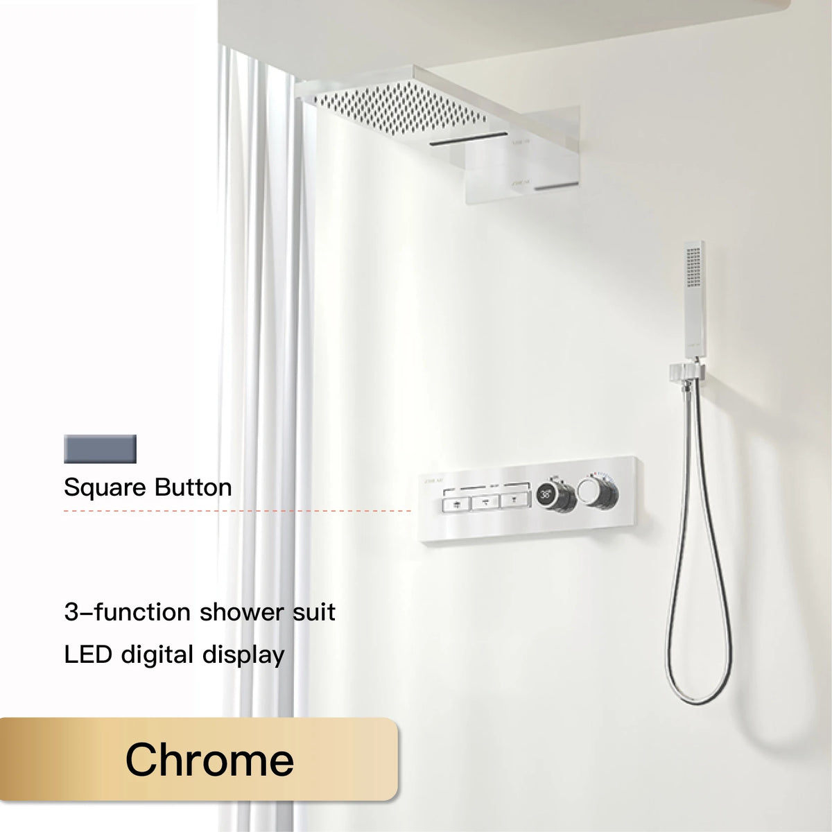 Aitana Wall Mounted Brass Multi Function Shower System