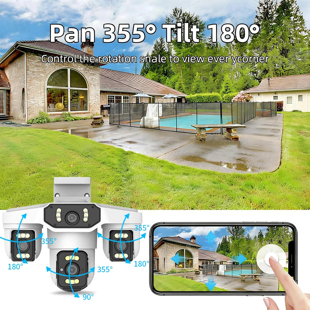 Cugo Triple Lens WiFi PTZ Outdoor Security Camera System