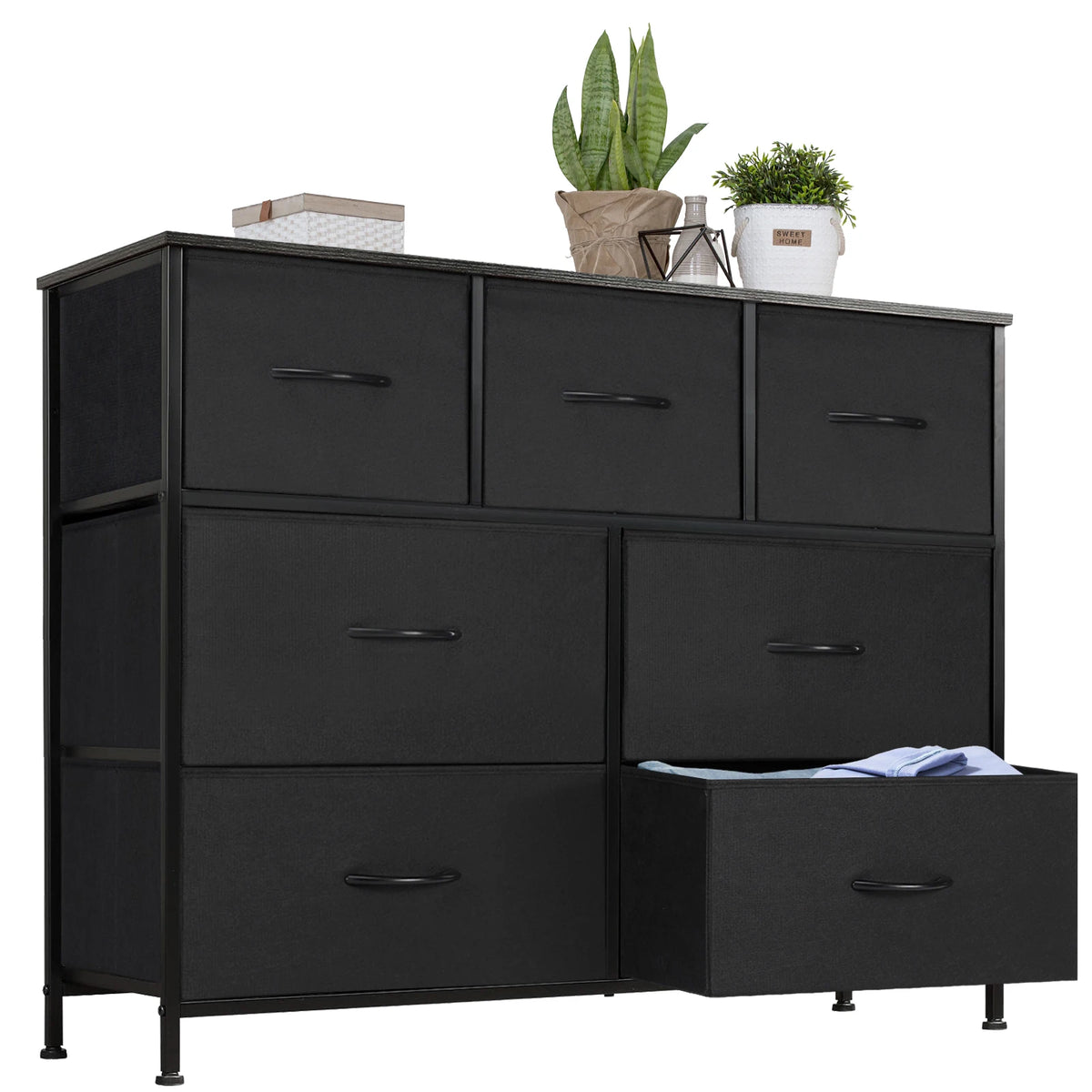 JHK Modern 7 Drawer Fabric Storage Dresser Organizer Cabinet