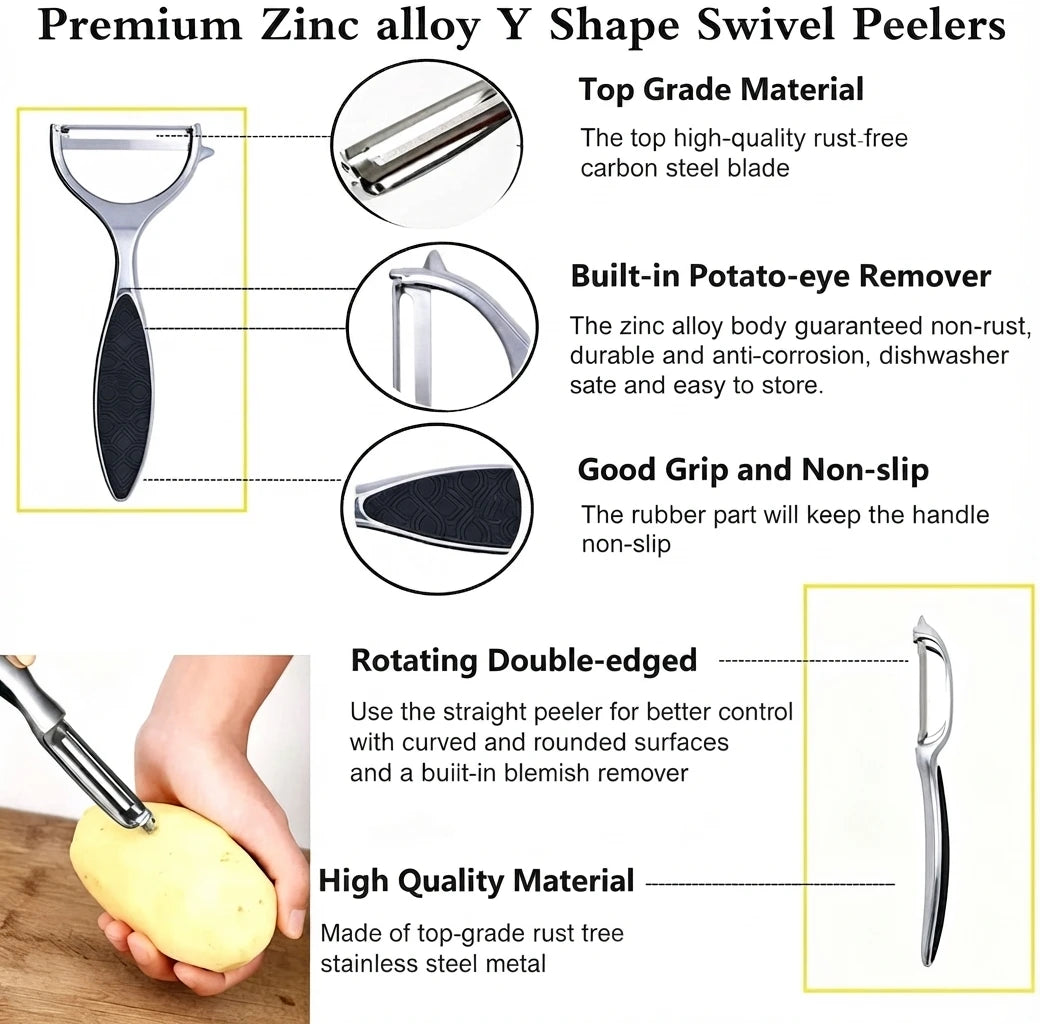 Rotating Y Shaped Vegetable Peeler for Potatoes Fruits and Carrots