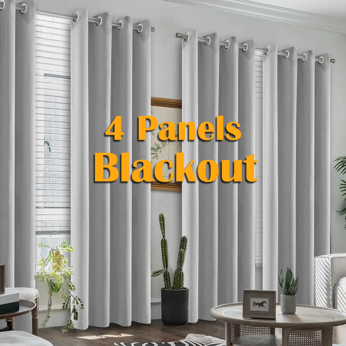 Blackout Thermal Insulated Grommet Curtains for Bedroom and Living Room