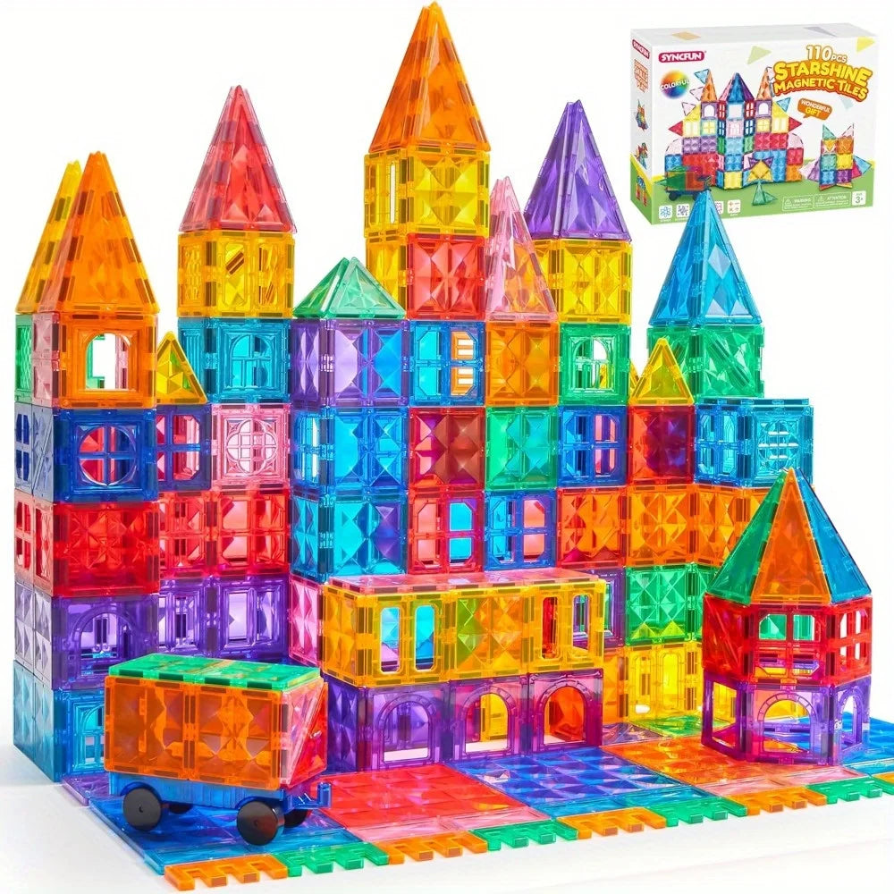 Joyfy Magnetic Building Tiles And Vehicle Construction Set For Kids