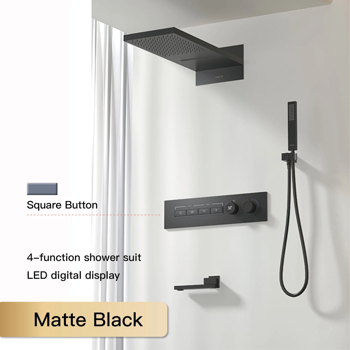 Aitana Wall Mounted Brass Multi Function Shower System