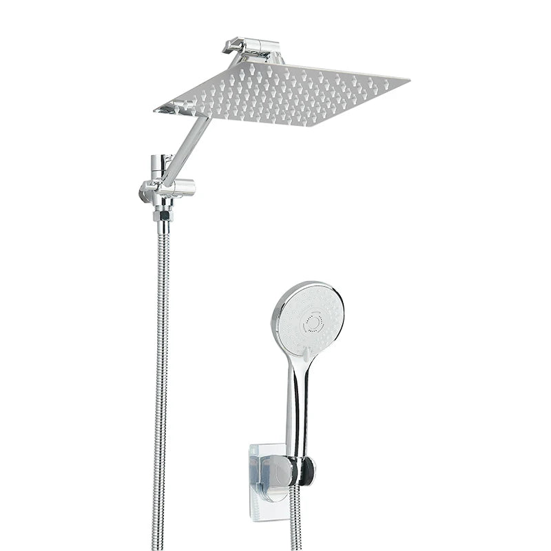 Stainless Steel Square Shower Kit With Hand Shower And Shutter