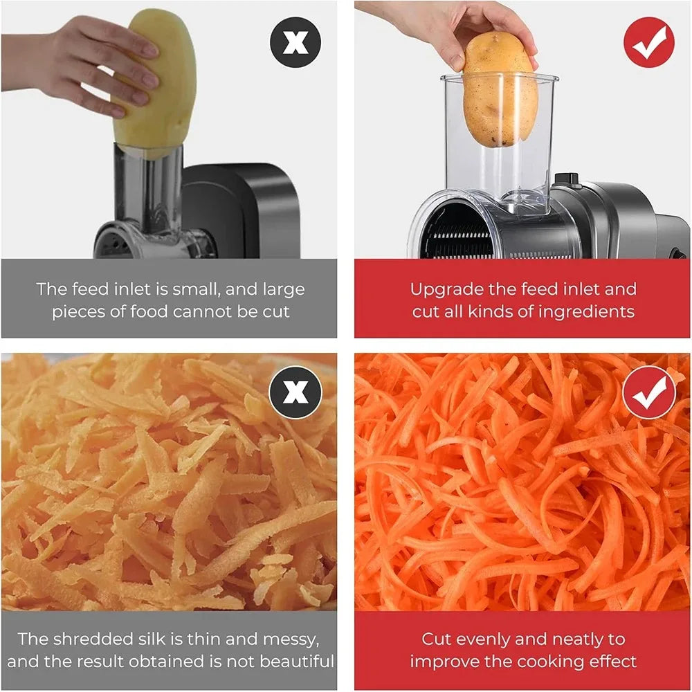 Electric 5 In 1 Vegetable Slicer Shredder And Cheese Grater