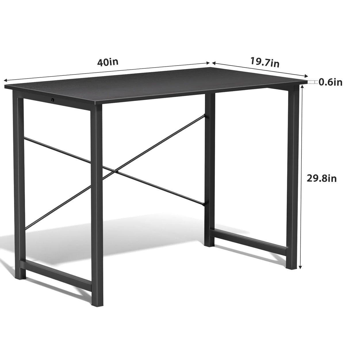 JHK Modern Computer Desk With Metal Frame And Wood Top
