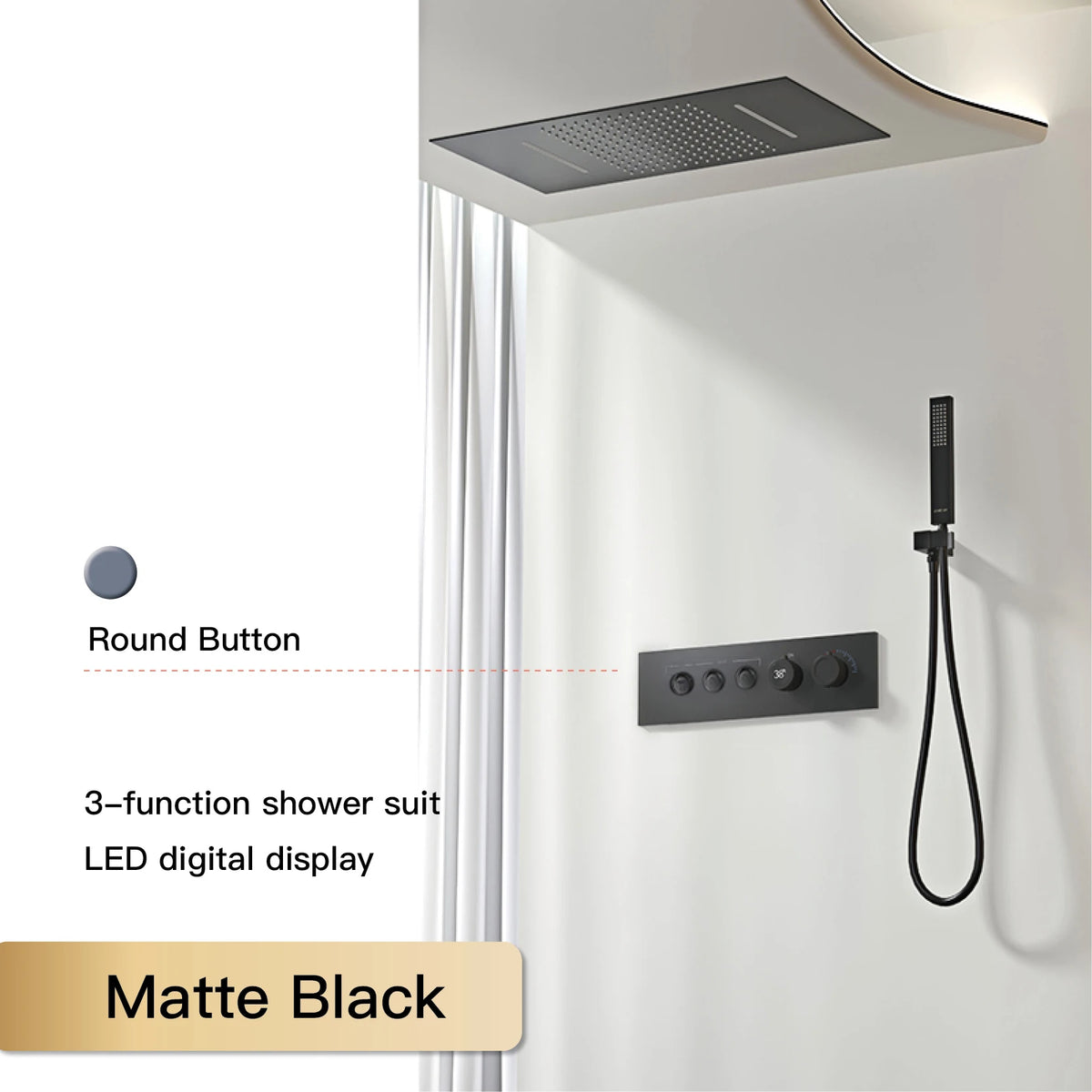 Aitana Wall Mounted Brass Multi Function Shower System