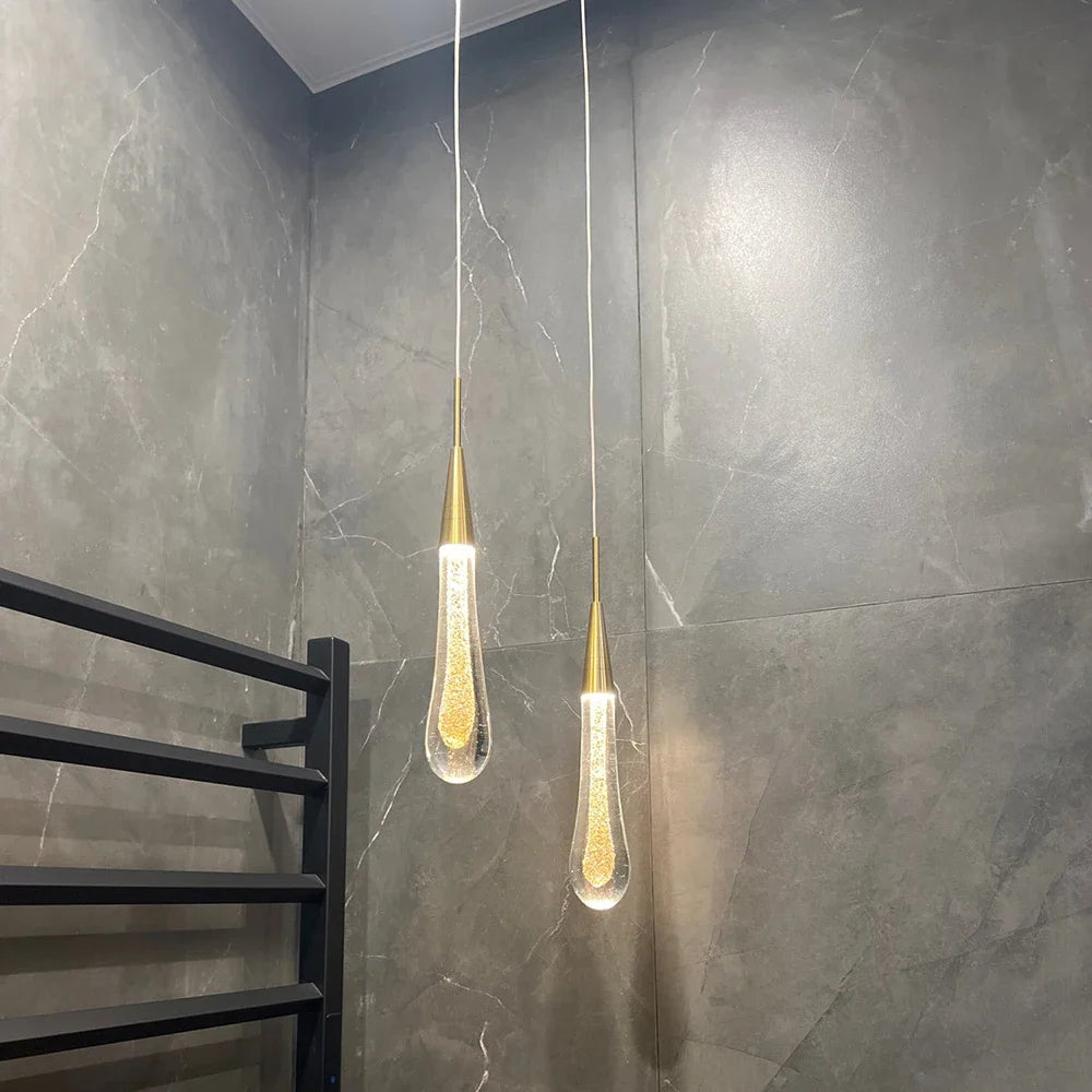 Modern Crystal Glass Led Pendant Light For Dining Room