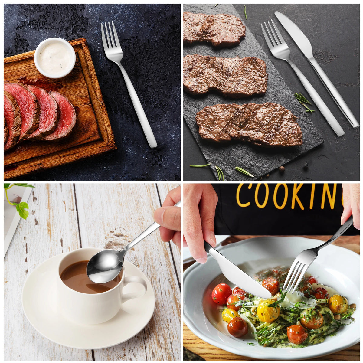 HiMISS 316L Stainless Steel Flatware Set for Home and Dining