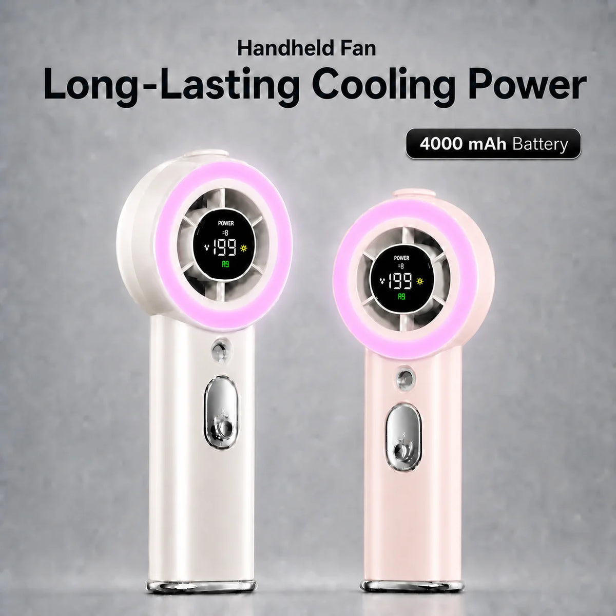 Portable Handheld Mist Spray Fan for Personal Cooling and Travel
