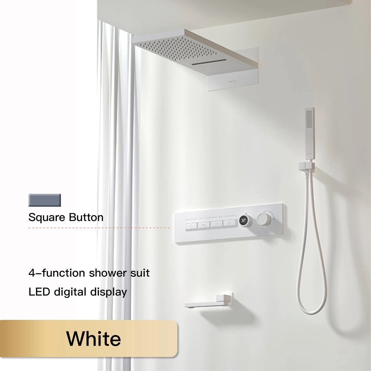 Aitana Wall Mounted Brass Multi Function Shower System