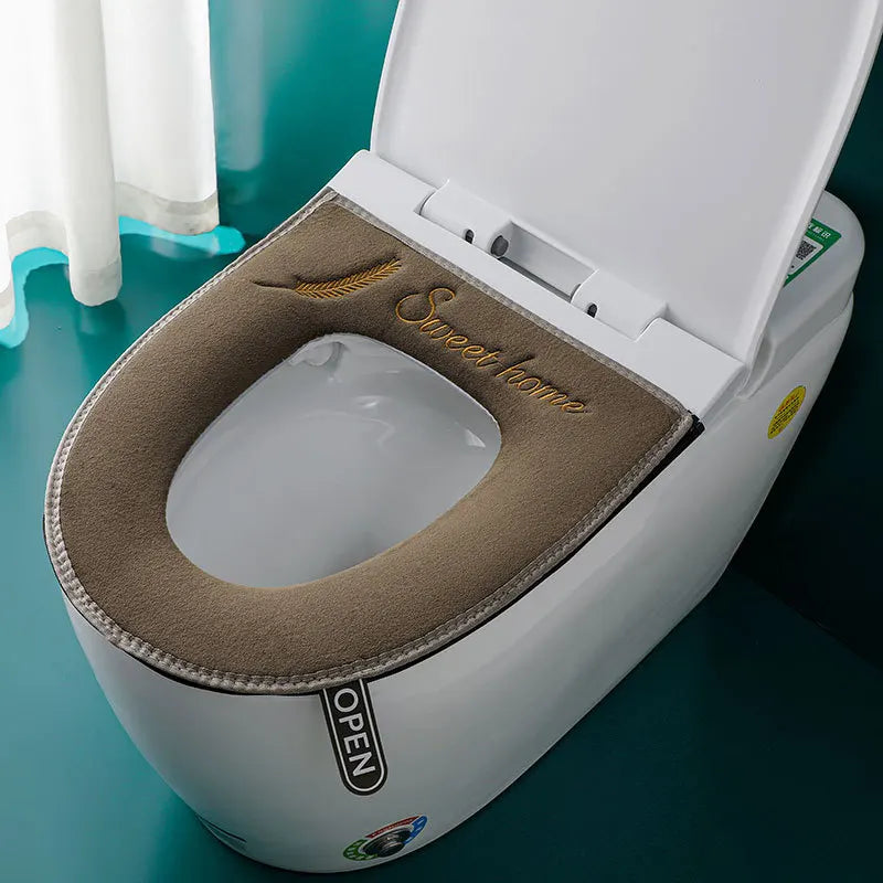 Waterproof Plush Toilet Seat Cover With Washable Zipper Design