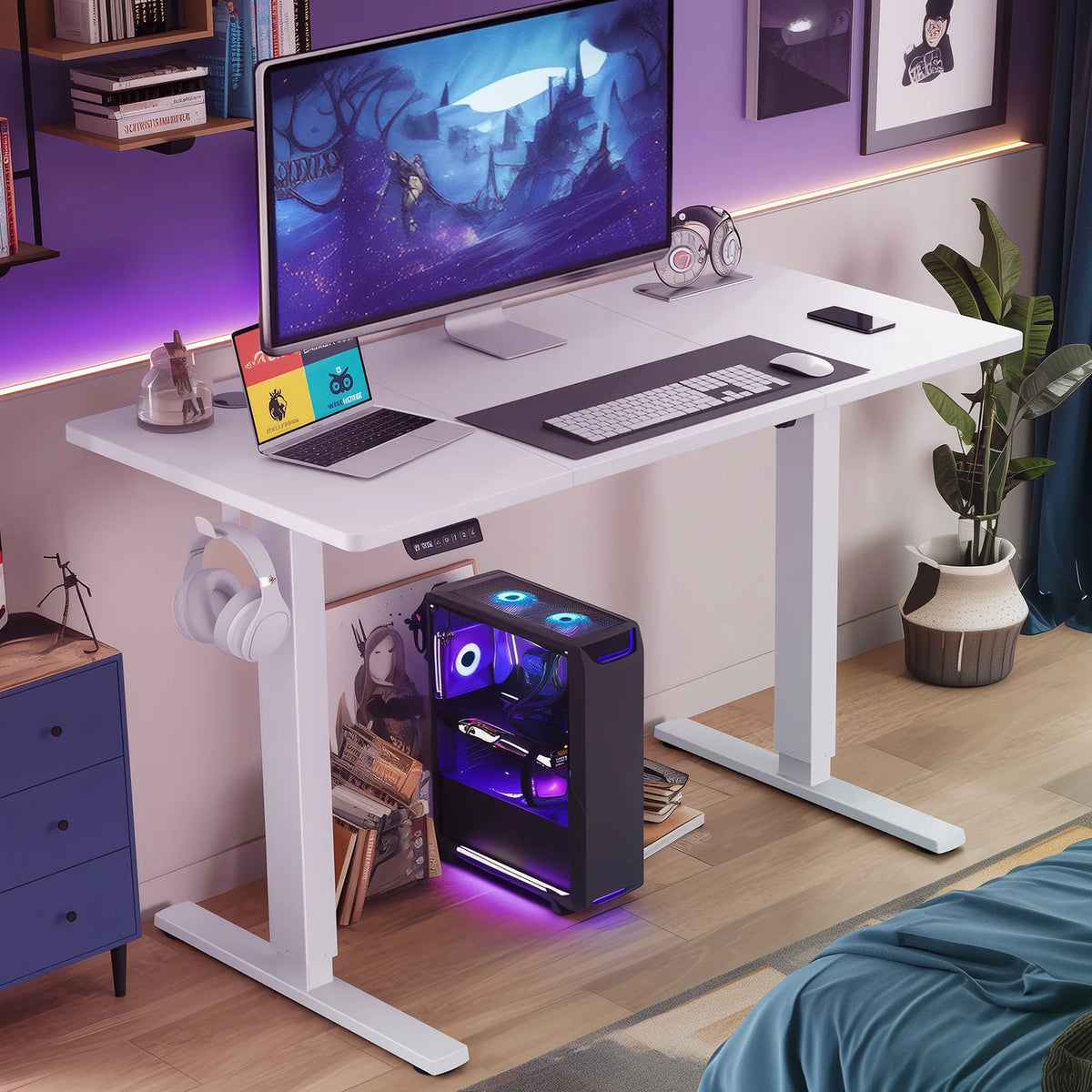 JHK Electric Height Adjustable Standing Desk For Office Workspaces