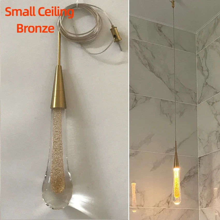 Modern Crystal Glass Led Pendant Light For Dining Room