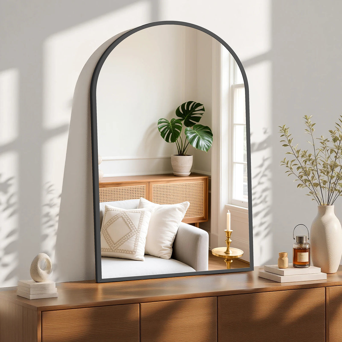 MCQ Arched Wall Mounted Bathroom Mirror With Aluminum Frame