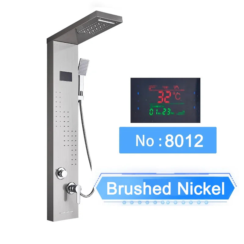 Shinesia LED Shower Panel With Digital Display Spa Massage Jets