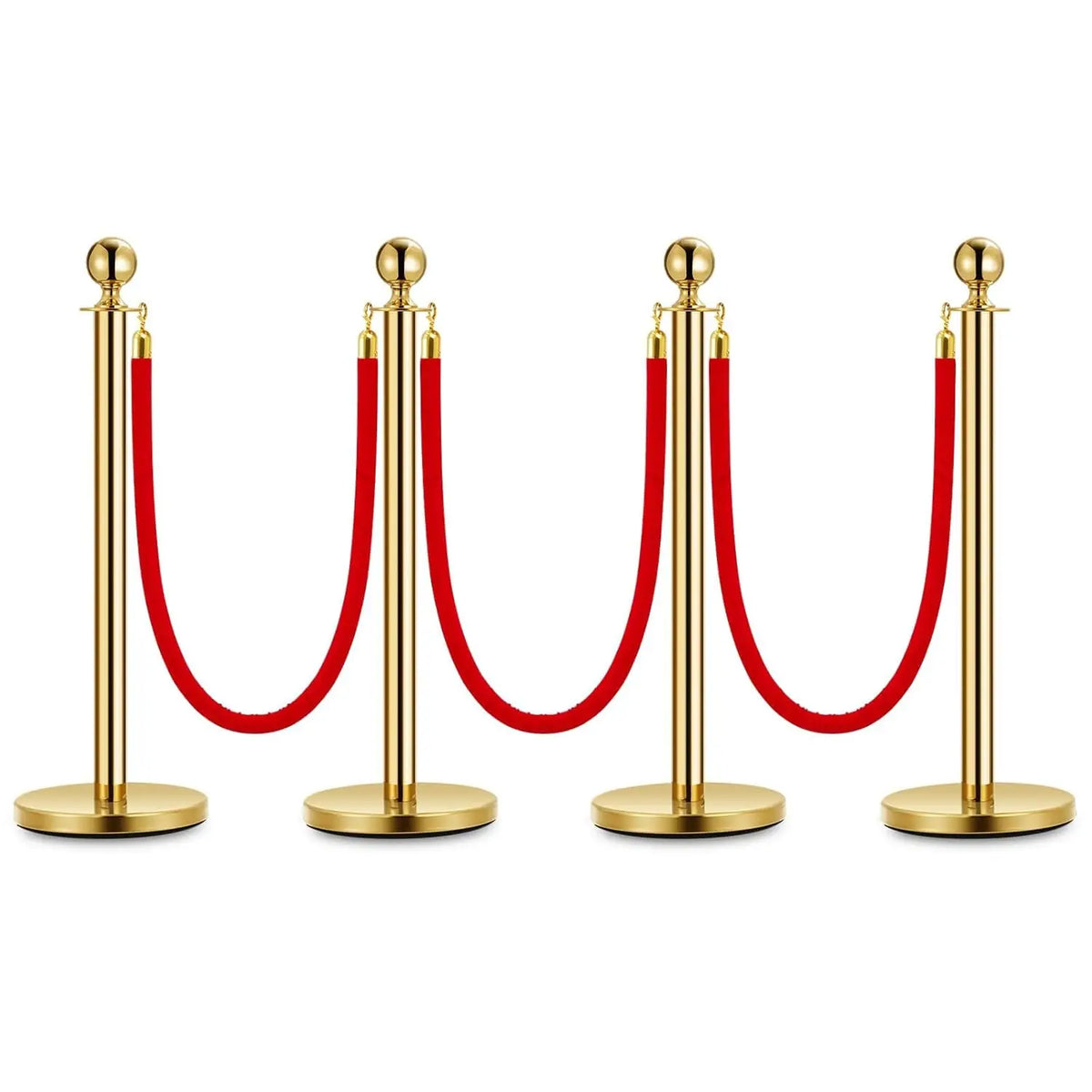 HiMISS Stainless Steel Stanchions With Velvet Ropes For Crowd Control