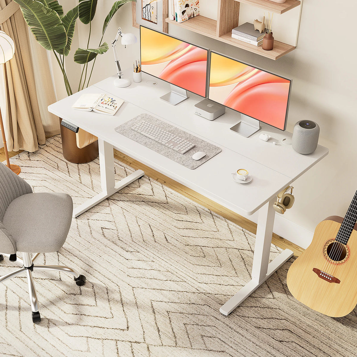 JHK Electric Height Adjustable Standing Desk for Home Office Workspaces