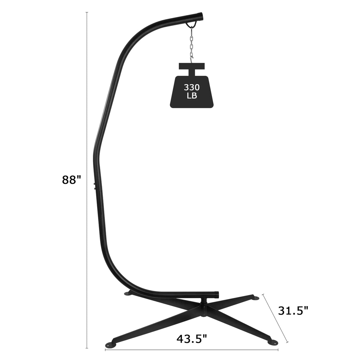 Homfa Heavy Duty Metal Hanging Chair Stand For Outdoor Porch