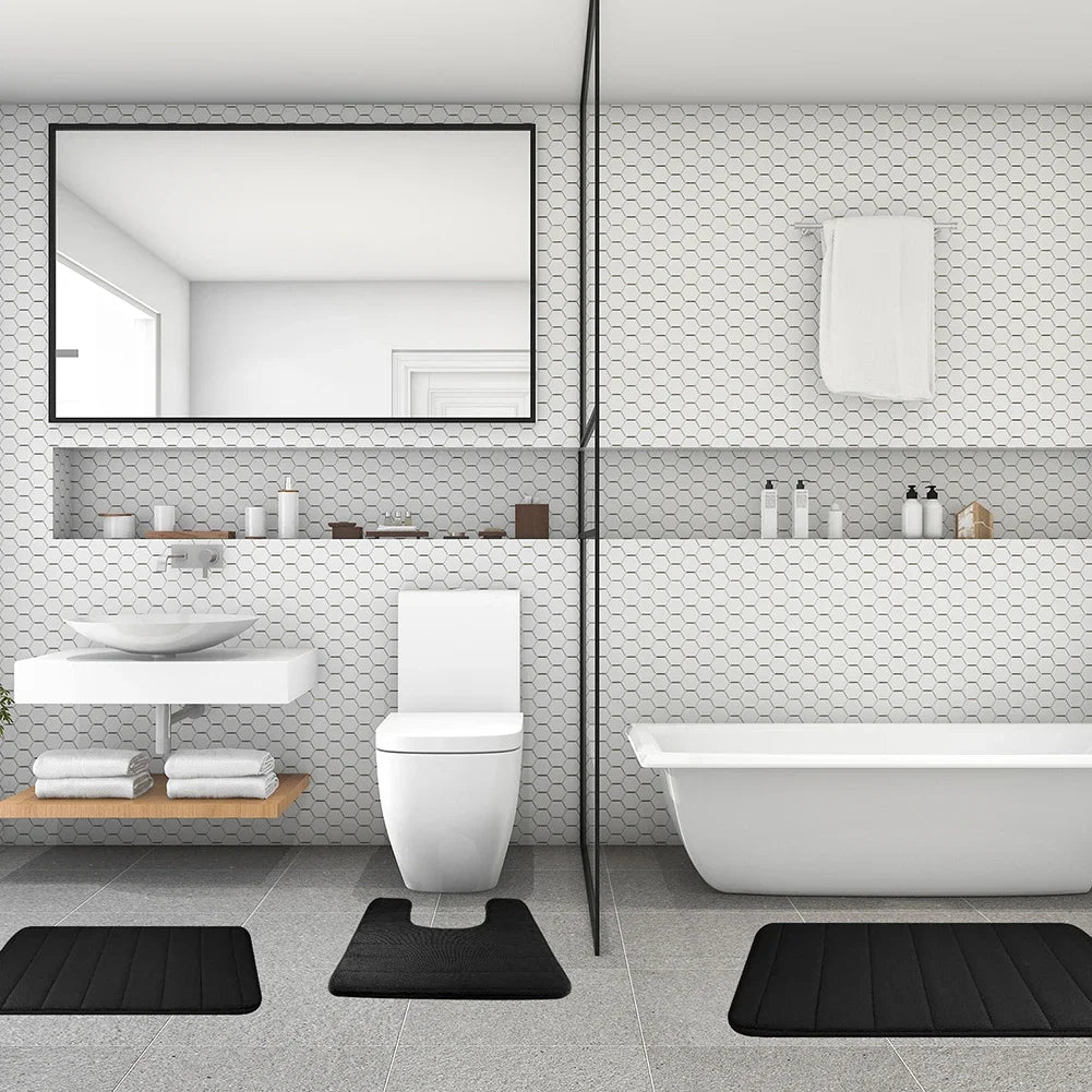 Non Slip Memory Foam Mat Designed For Quick Bathroom Drying