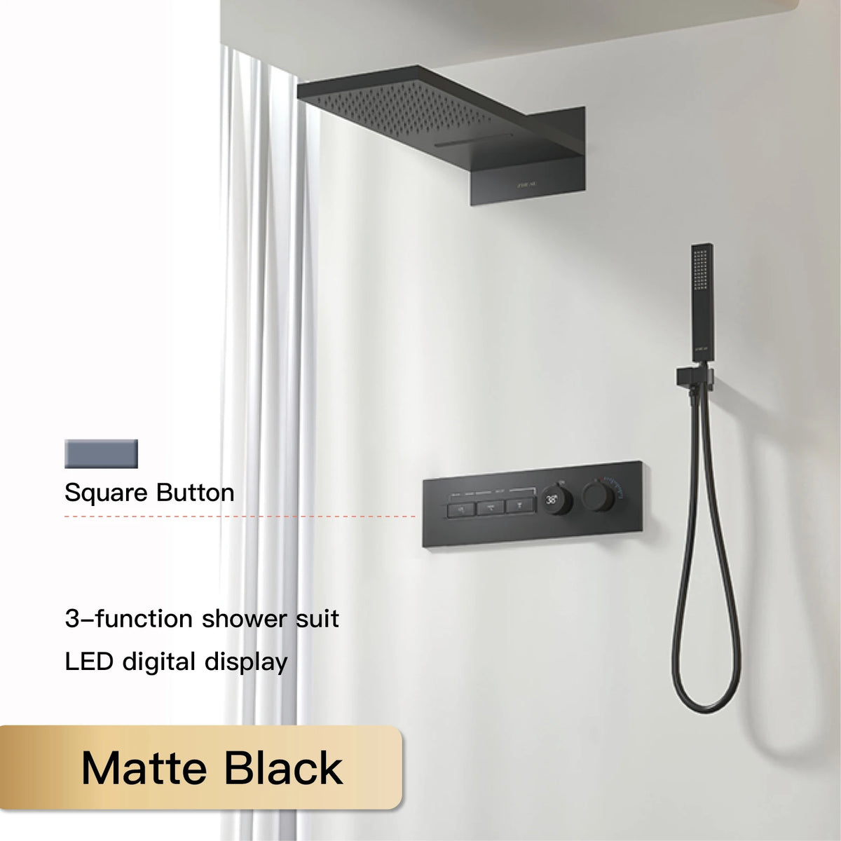 Aitana Wall Mounted Brass Multi Function Shower System