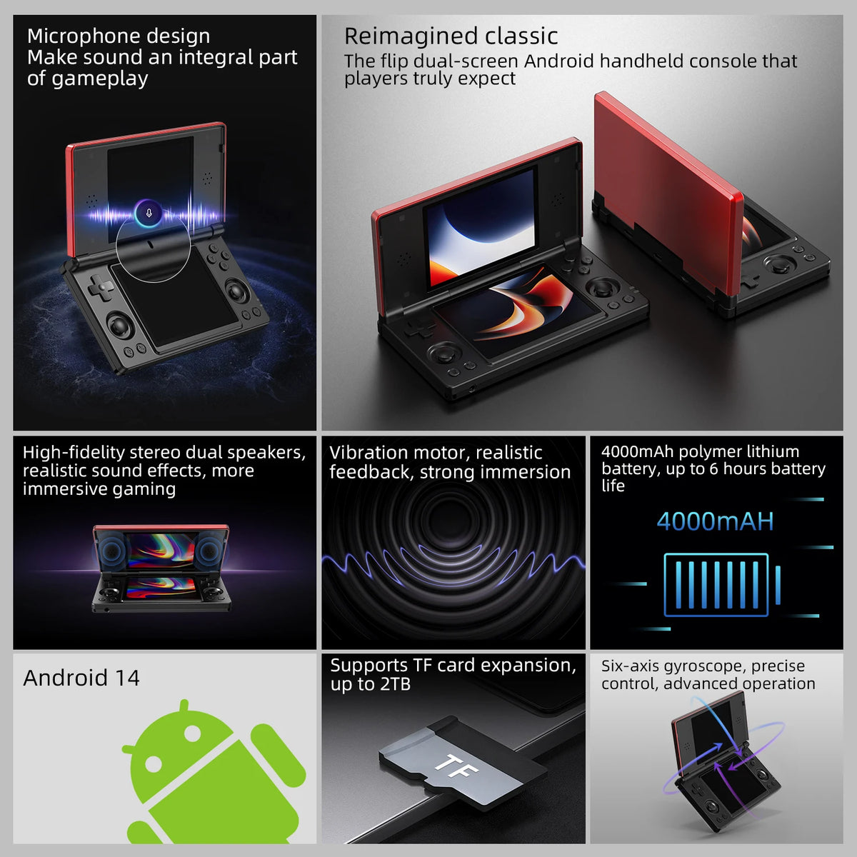 Anbernic RG DS Dual Screen Handheld Gaming Console Android 14