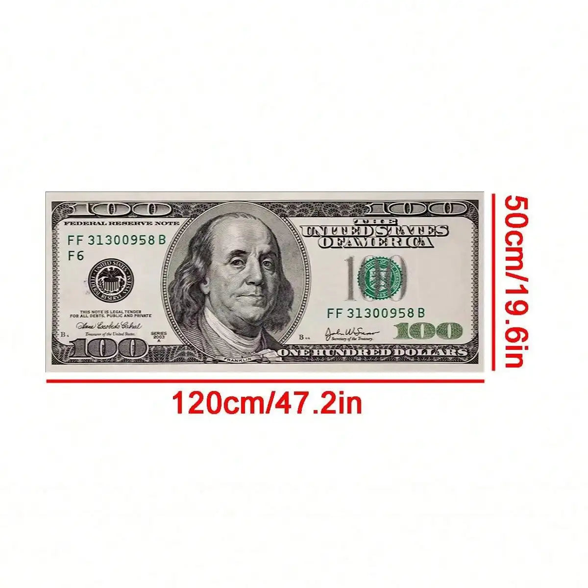 Dollar Bill Portrait Pattern Decorative Nylon Area Rug for Home