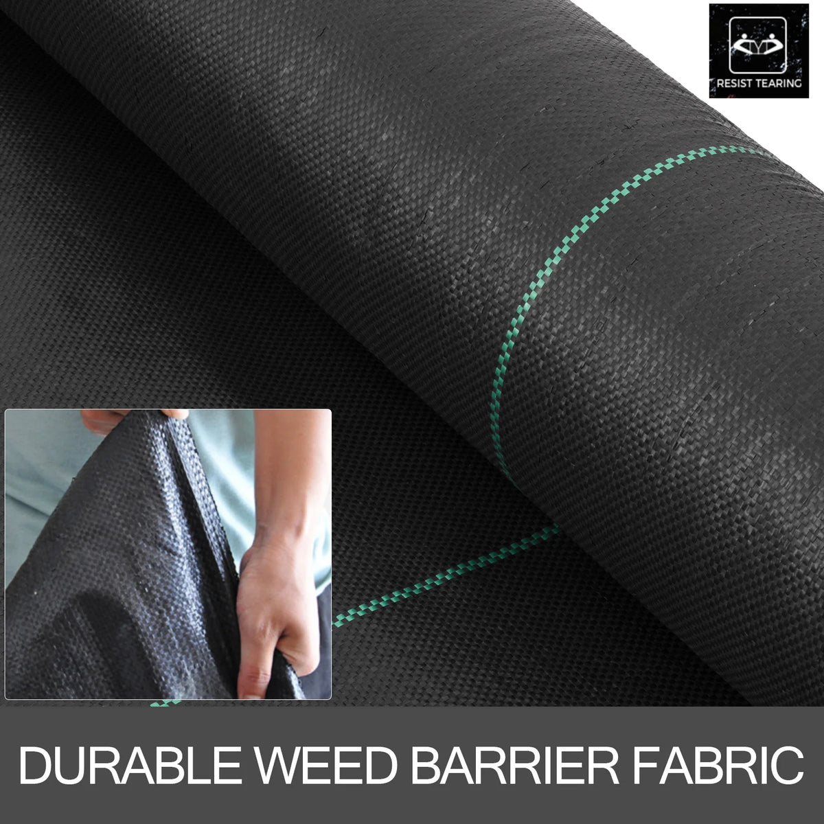 SucceBuy Heavy Duty Woven Landscape Fabric Weed Barrier Ground Cover