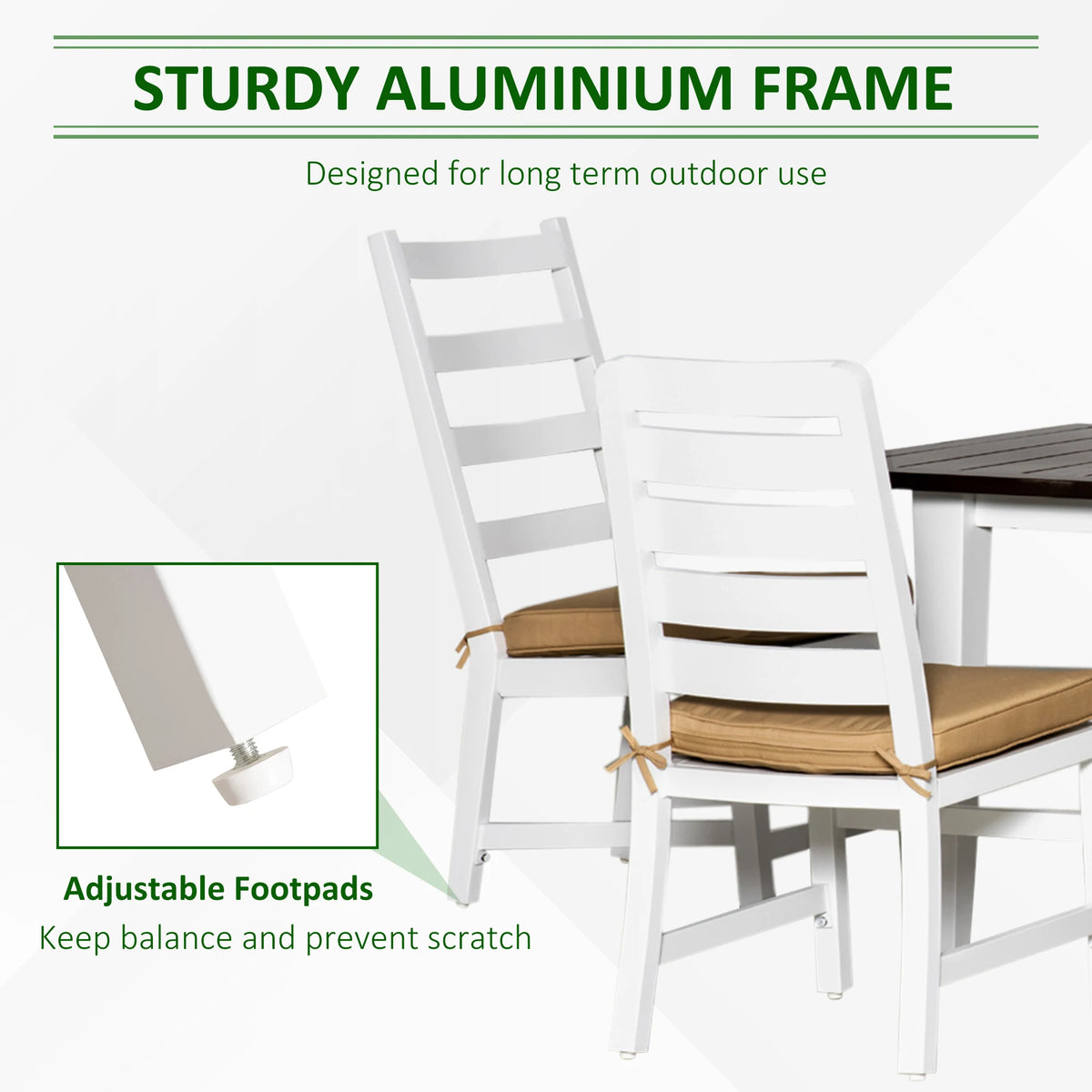 Outsunny Aluminum Outdoor Dining Set With Cushions Modern Patio Furniture