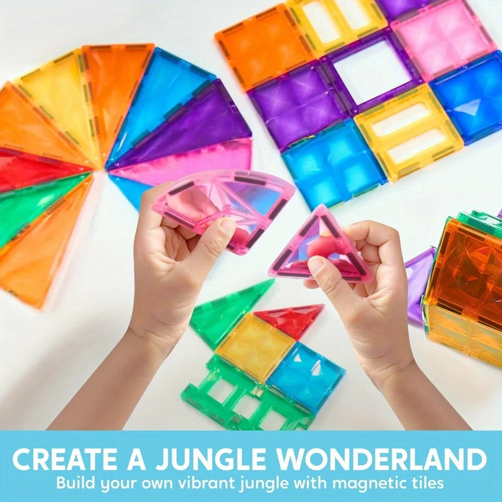 Joyfy Magnetic Building Tiles And Vehicle Construction Set For Kids