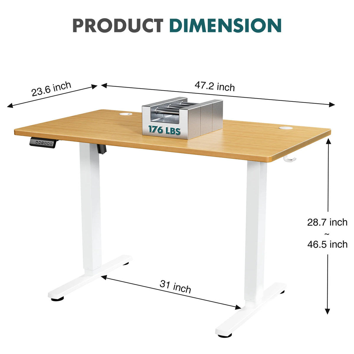 JHK Ergonomic Electric Height Adjustable Standing Desk for Home Office