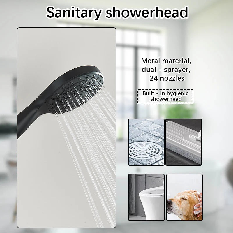 Stainless Steel Square Shower Kit With Hand Shower And Shutter