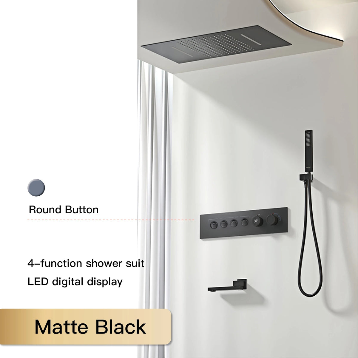 Aitana Wall Mounted Brass Multi Function Shower System